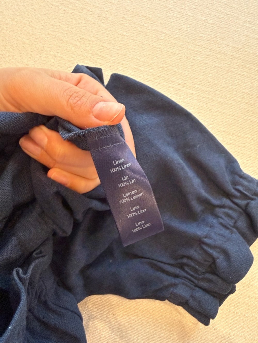 Navy Off-Shoulder Ruffle Crop Top - Picture 4 of 4